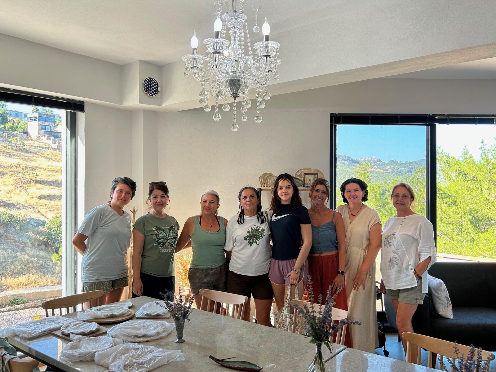 The group with the ceramics they made